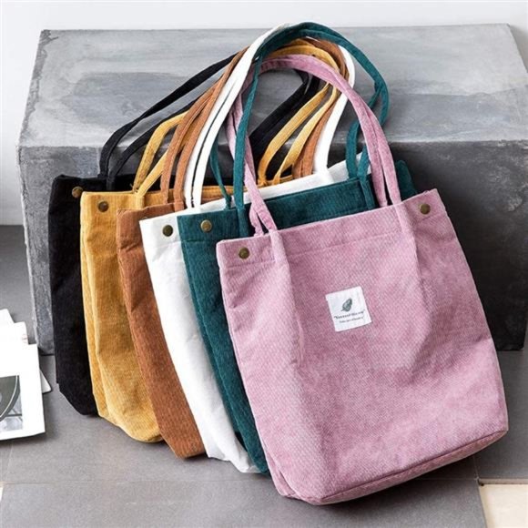 Womens Corduroy Shoulder Tote Bag _SOFT - Picture 3 of 6